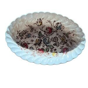Vtg Johnson Bros Staffordshire Bouquet Ironstone Small Dish English Trinket Tray